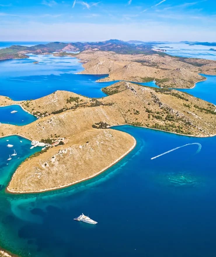 Kornati Islands national park with crystal-clear waters