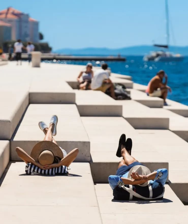Zadar old town streets with Roman architecture