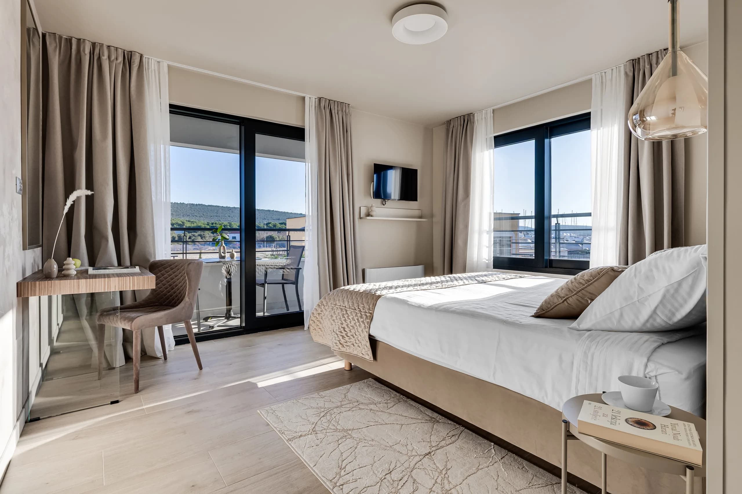 Villa Tamaris bedroom with panoramic views