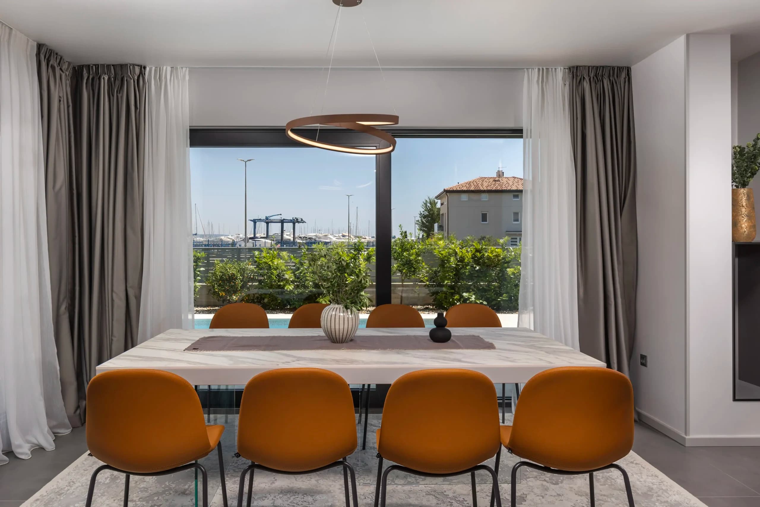 Modern bathroom with rainfall shower