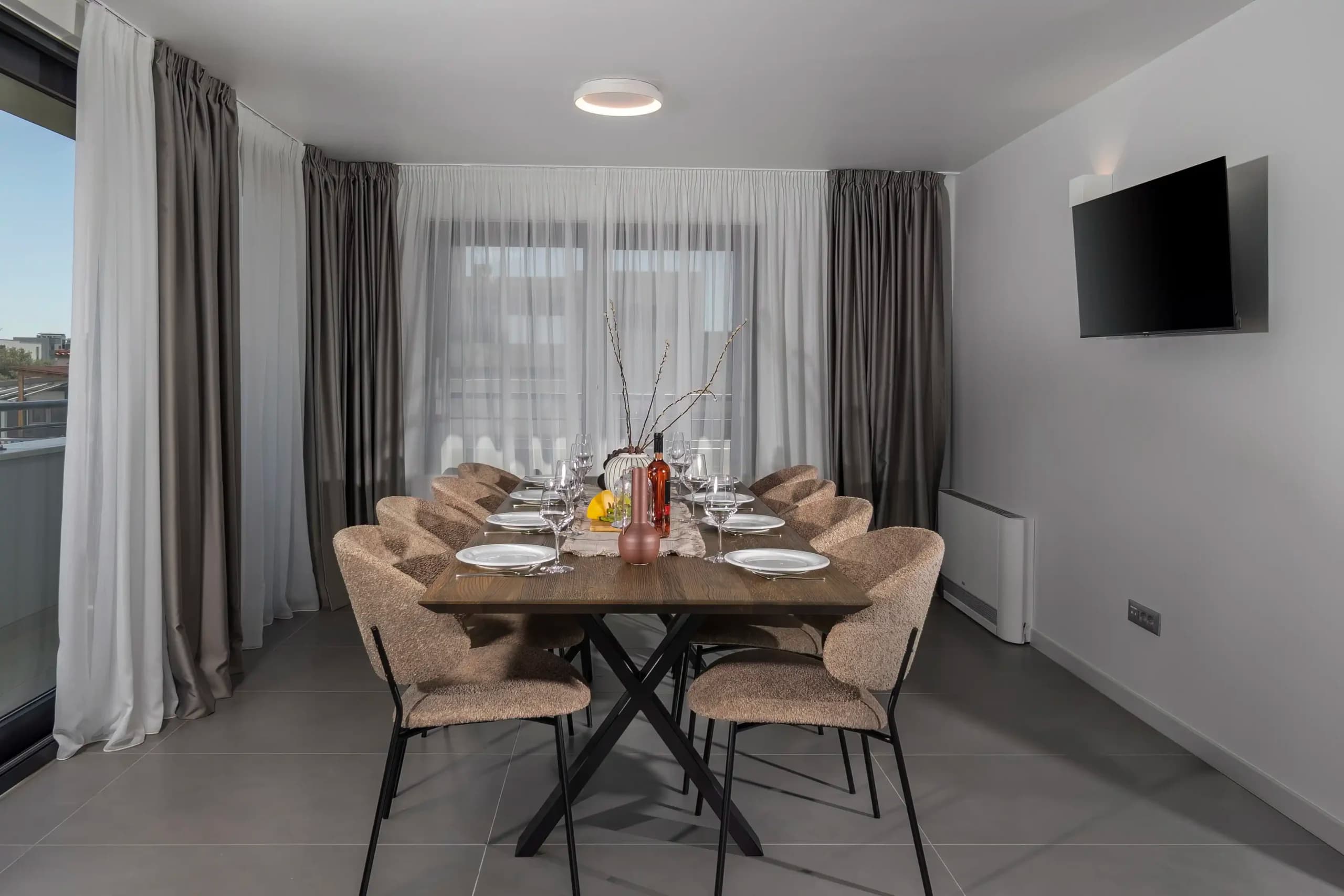 Outdoor terrace dining area